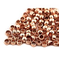 TheBeadChest Copper Round Crimp Beads (2mm, Set of 100)
