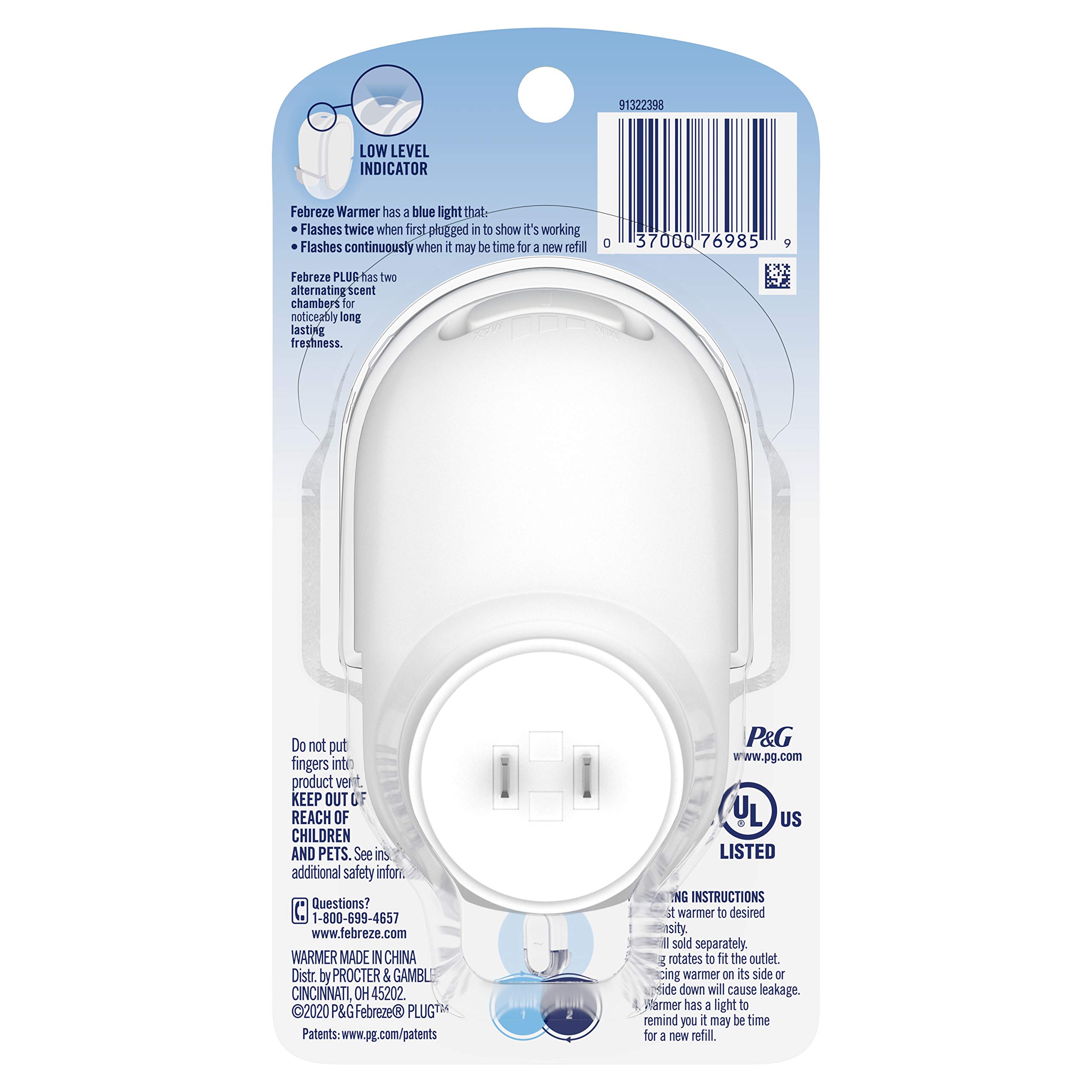 Febreze Plug In Air Freshener Fade Defy Plugs, Scented Oil Warmer, (Pack of 4)