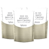 Dead Sea Salt Premier Aromatic Bath Salt Crystals Pack of 3-500 Gr / 17 Fl oz Each Soft Detoxified Clean Skin Treatment, Natural Minerals Certified, May Help Relieve Eczema, Psoriasis, Acne