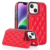 XYX for iPhone 15 Plus Wallet Case with Card Holder, RFID Blocking PU Leather Double Magnetic Clasp Back Flip Protective Shockproof Cover 6.7 inch, Red