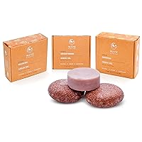 Two Argan Oil Shampoo Bars and One Argan Oil Conditioner Bar for All Hair Types - 100% Natural and Vegan, Eco Friendly, Plastic Free