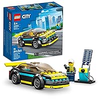 LEGO City Electric Sports Car 60383, Toy for 5 Plus Years Old Boys and Girls, Race Car for Kids Set with Racing Driver Minifigure, Building Toys