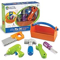 New Sprouts Fix It!, Fine Motor, Pretend Play Toy Tool Set, 6 Piece, Ages 2+