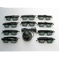 3D Glasses Kit for 3D Ready DLP Tv's and Projectors with Ten (10) Glasses