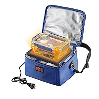 VEVOR Portable Oven, 110-120V Home/Office Food Warmer, 80W (Max 100W) Portable Mini Personal Microwave, 2QT Electric Heated Lunch Box, Compatible with Glass, Ceramic, Foil Container (Blue)