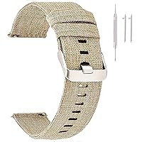Canvas Quick Release Watch Band 20mm 22mm 24mm Nylon Watch Strap for Men Sturdy Breathable Replacement Watchband for Women