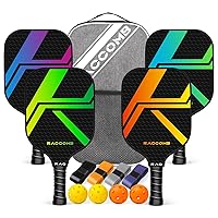 Pickleball Paddles Set of 4 - Fiberglass Pickleball Paddles Set, Polymer Honeycomb Core,USAPA Approved,Anti-Slip Sweat-Absorbing Grip, Professioner Paddle Ball Set for Pickleball Players