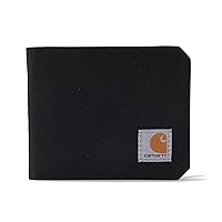 Carhartt Men's Bifold and Passcase, Durable Billfold Wallets, Available in Leather and Canvas Styles