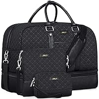 Weekender Bags for Women, Large Overnight Bag Canvas Travel Duffel Bag Carry On Tote with Shoe Compartment 21