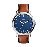 Fossil Minimalist Watch for Men, Quartz Movement with Stainless Steel or Leather Strap