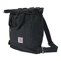 Carhartt Convertible, Durable Tote Bag with Adjustable Backpack Straps and Laptop Sleeve, Black, One Size