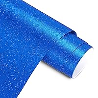 AHIJOY Blue Shimmer Vinyl Permanant Adhesive Glitter Vinyl 12