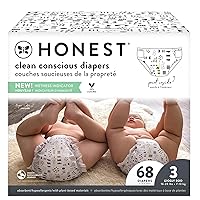 Clean Conscious Diapers | Plant-Based, Sustainable | Pattern Play | Club Box, Size 3 (16-28 lbs), 68 Count