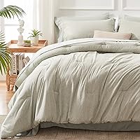 UNILIBRA 7-Piece Queen Comforter Set - Sage Green Cationic Dyeing Bedding Set with Comforter, Sheets, Pillowcases & Shams