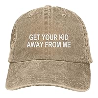 Get Your Kid Away from Me Hat Baseball Cap Unisex Vintage Washed Distressed Cap Retro Adjustable Dad Hats
