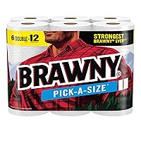 Pick-A-Size Paper Towels, 6 Double Rolls = 12 Regular Rolls, 2 Sheet Sizes (Half or Full), Strong Paper Towel For Everyday Use