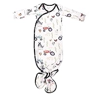 Copper Pearl Baby Gown - Knotted Newborn Sleepers for Baby Boy and Girl, Soft Stretchy Long Sleeve Infant Gowns with Bottom Tie and Hand Mittens, Perfect Hospital Coming Home Outfit (Jo)