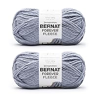 Bernat Forever Fleece Juniper Yarn - 2 Pack of 280g/9.9oz - Polyester - 6 Super Bulky - 194 Yards - Knitting/Crochet