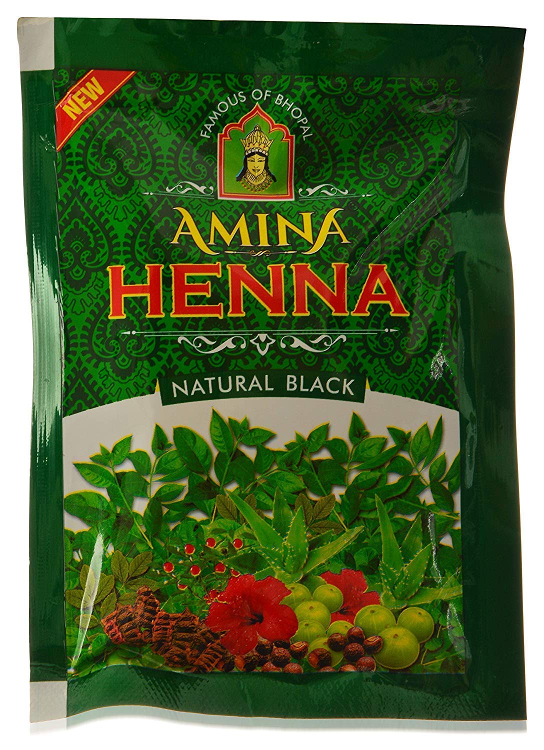 Amina Henna Natural Black Hair Colour Heena Mehndi, 25 g (Pack of 12)