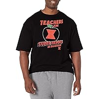 Marvel Big & Tall Avengers Classic Teachers are Superheroes Black Widow Men's Tops Short Sleeve Tee Shirt