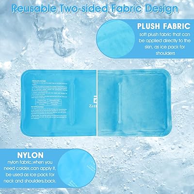 Zettfuly Ice Packs for Injuries Reusable, Large Cold Pack with 2 Straps,  Flexible Gel Ice Pack & Wrap for Swelling, Bruises, After Surgery