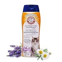 Arm & Hammer 2-in-1 Deodorizing & Dander Reducing Shampoo for Cats, Dander Remover for Dander and Odors, Baking Soda Moisturizes and Deodorizes, Lavender Chamomile Scent, 20 Fl Oz (Pack of 1)
