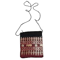 Mid Size Thai Silk Shoulder Pouch Bag
