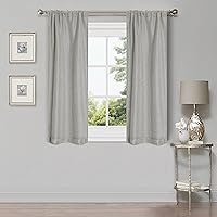 Superior Blackout Curtains, Room Darkening, Bedroom, Drapes, Kitchen, Living Room Window Accents, Sun Blocking, Thermal, 2 Pack, Linen Pattern Blackout Curtains, Set of 2, 26