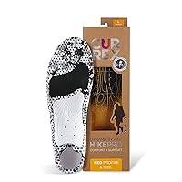 CURREX HikePro Insoles for Hiking Boots & Shoes – Shock Absorbing Inserts to Help Reduce Fatigue and Increase Performance – Anti-Slip Heel Surface forStability – for Men & Women – Medium Arch, Large