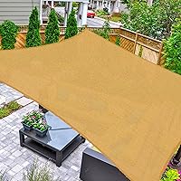 AsterOutdoor Sun Shade Sail Rectangle 10' x 10' UV Block Canopy for Patio Backyard Lawn Garden Outdoor Activities, Sand