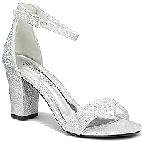 Enzo Romeo Ivka Women's Pointy Toe High Mid Chunky Block Heel Sexy Ankle Strap Sandals Ballerina Dress Pump Ballet Wedding Patent Harlow Pump Shoes