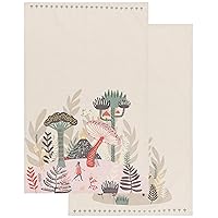 Danica Studio Far and Away Cotton Linen Blend Kitchen Towel 18 x 28 inches, Set of 2