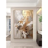 Gold Foil Painting Modern Home Wall Picture Living Room Pictures for Walls Abstract Modern Framed Canvas Wall Art 40x60cm/16x24inch With-Golden-Frame