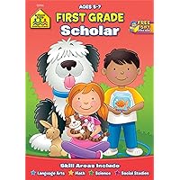 School Zone - First Grade Scholar Workbook - 32 Pages, Ages 5 to 7, 1st Grade, Nouns, Vowels, Punctuation, Geometric Shapes, and More School Zone - First Grade Scholar Workbook - 32 Pages, Ages 5 to 7, 1st Grade, Nouns, Vowels, Punctuation, Geometric Shapes, and More Paperback