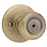 Kwikset 93001-869 Tylo Bed & Bath Knob in Antique Brass, Privacy