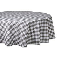 DII Checkered Tabletop Collection 100% Cotton, Machine Washable, Tablecloth, 70