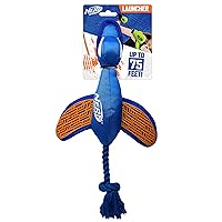 Nerf Dog Large Nylon Launching Duck, Blue/Orange
