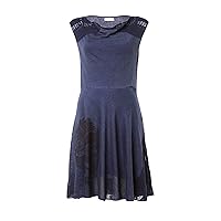 Intarsia Linen Dress, Marine Blue, EUR 44 - US 14