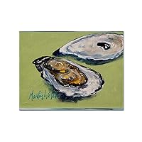 Caroline's Treasures MW1102PLMT Oysters Two Shells Fabric Placemat Washable Placemat Dinner Table Decor No Ironing Linen Look