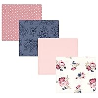 Hudson Baby Unisex Baby Cotton Flannel Receiving Blankets, Dusty Rose Floral, One Size