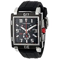 Men's 47719-55 Falonso Black and Red Interchangeable Rubber Band Chronograph Day Date Watch