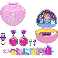 Polly Pocket Collector Compact with 2 Dolls, Keepsake Collection Royal Ball Jewelry Set, Collectible Toy with Unicorn Castle Theme
