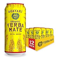 Guayaki Yerba Mate, Clean Energy Drink Alternative, Organic Revel Berry, 15.5oz (Pack of 12), 150mg Caffeine
