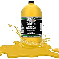 Pouring Masters Sunflower Yellow Acrylic Ready to Pour Pouring Paint - Premium 64-Ounce Pre-Mixed Water-Based - For Canvas, Wood, Paper, Crafts, Tile, Rocks and more
