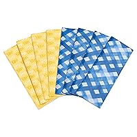 Papyrus 8 Sheet Tissue Paper (Yellow and Blue Patterns) for Gifts, Decorations, Crafts, DIY and More