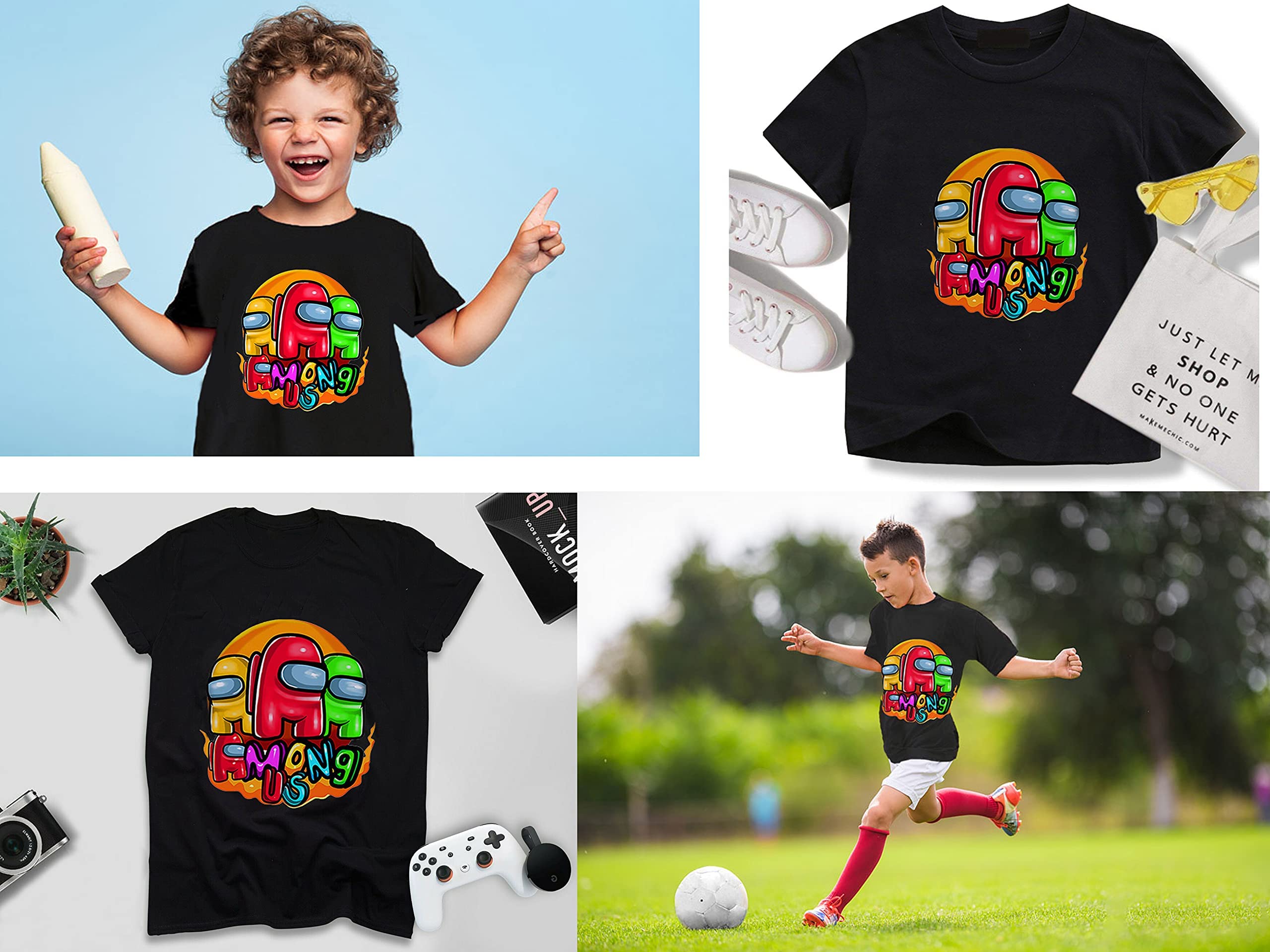 Game Shirt for Boys,Crewneck Boys Shirts,Fashion Short Sleeve Tee for Boys&Girls