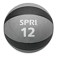 SPRI Medicine Ball - Exercise Workout Ball for Endurance Training - Thick Walled Heavy-Duty Textured Surface, Easy-to-Read Weight Label - Multi-Use Fitness Tool - Durable Construction