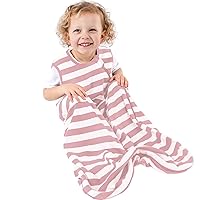 Ecolino Organic Cotton Baby Sleep Sack - 2-Way Zipper Baby Wearable Blanket - Toddler Sleeping Bag Sack - 18-36 Months - Blush