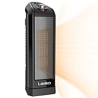 Lasko Oscillating Ceramic Space Heater for Home with Overheat Protection, Thermostat, and 3 Speeds, 15.7 Inches, Black, 1500W, CT16450, Small, 4 Pounds