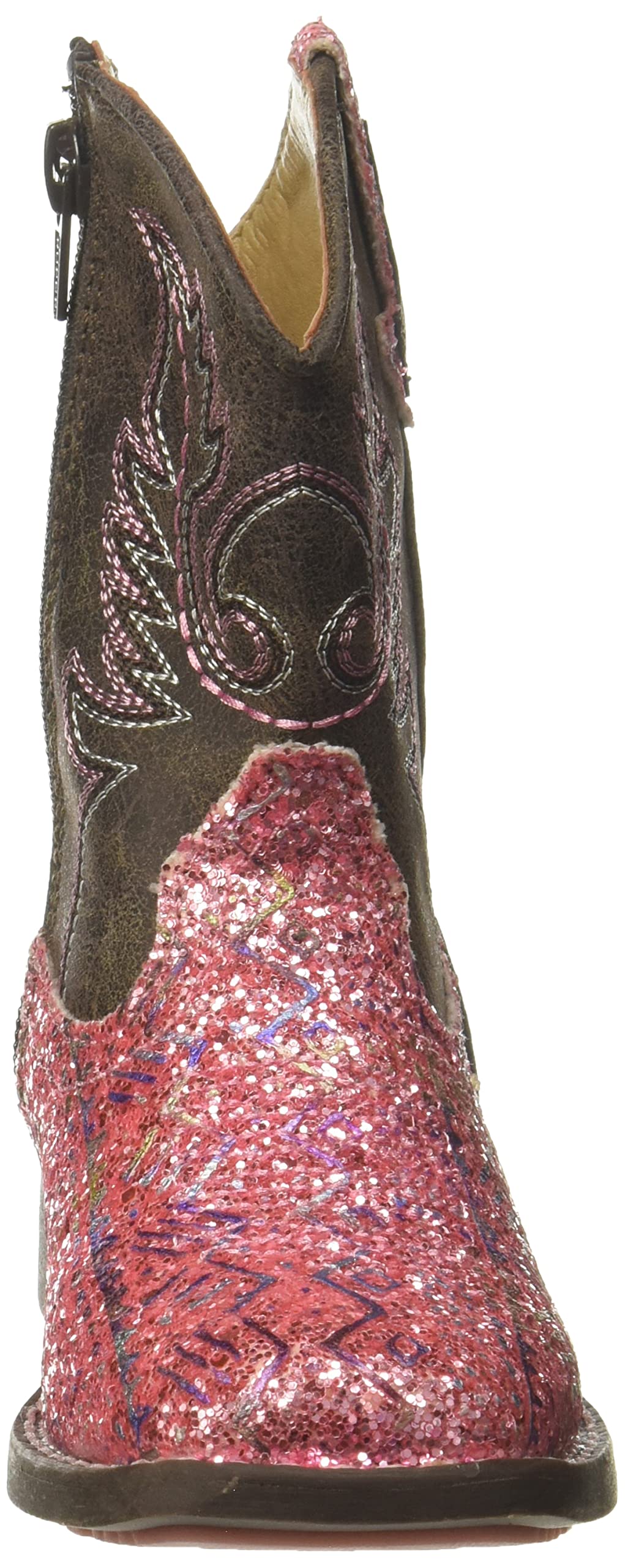 ROPER Unisex-Child Glitter Square Toe Cowgirl Boot Western